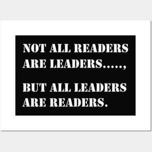 "Leaders Are Readers" Inspirational Quote T-Shirt Posters and Art